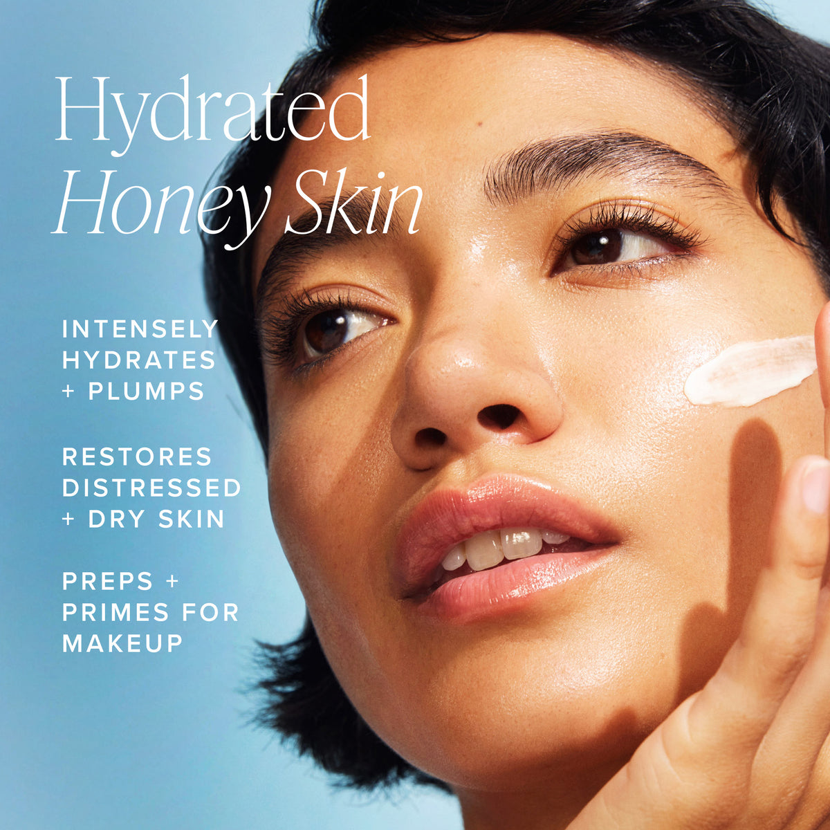 Hydrated Honey Skin callouts for product results.