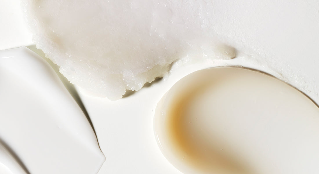Close-up of skincare product textures