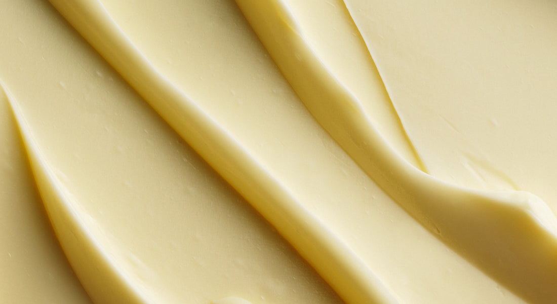 Close-up of smooth, creamy face lotion