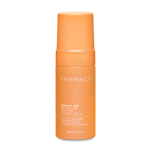 Bright On Daily AHA Foam Exfoliator 100mL pump bottle on a white background
