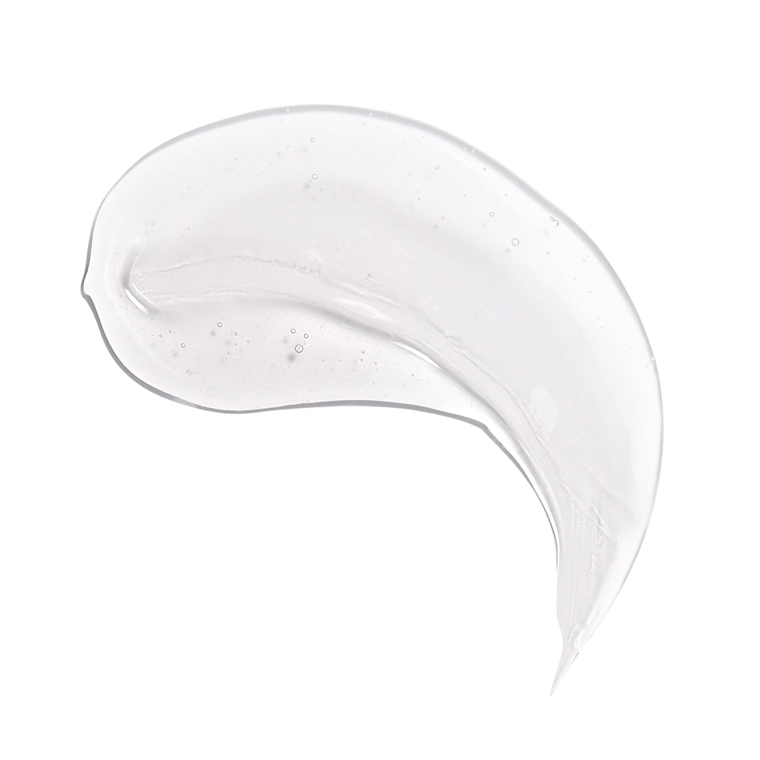White gel swatch on a white background
