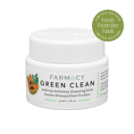 50mL jar of Farmacy Original Green Clean Cleansing Balm with a green Limited Edition badge on a white background