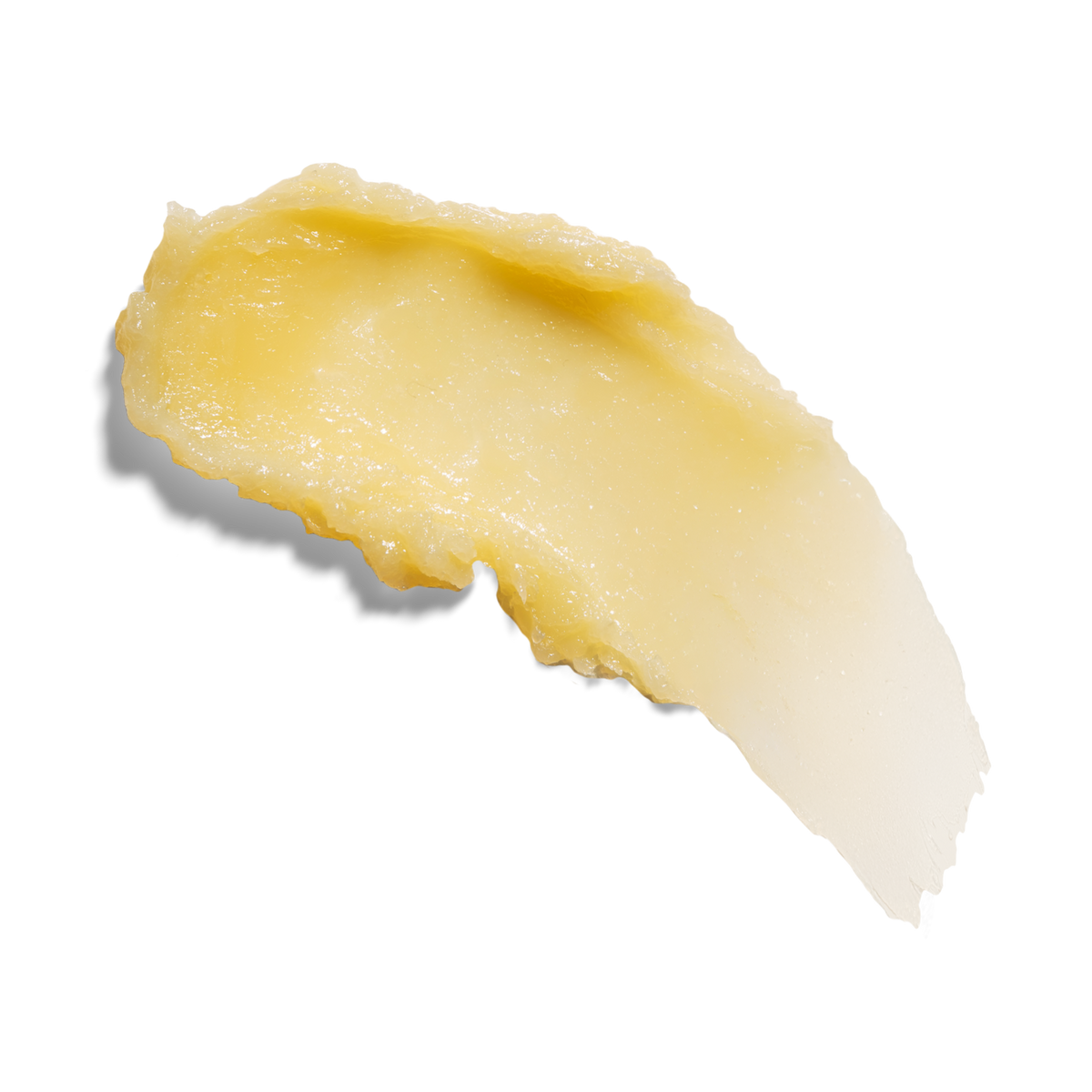 Swatch of Farmacy Honey Butter Lip Balm on white background