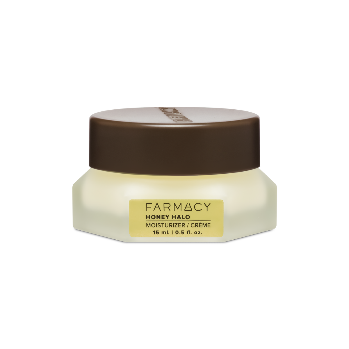 15 mL jar of Farmacy Honey Halo Ultra-Hydrating Ceramide Moisturizer on a white background